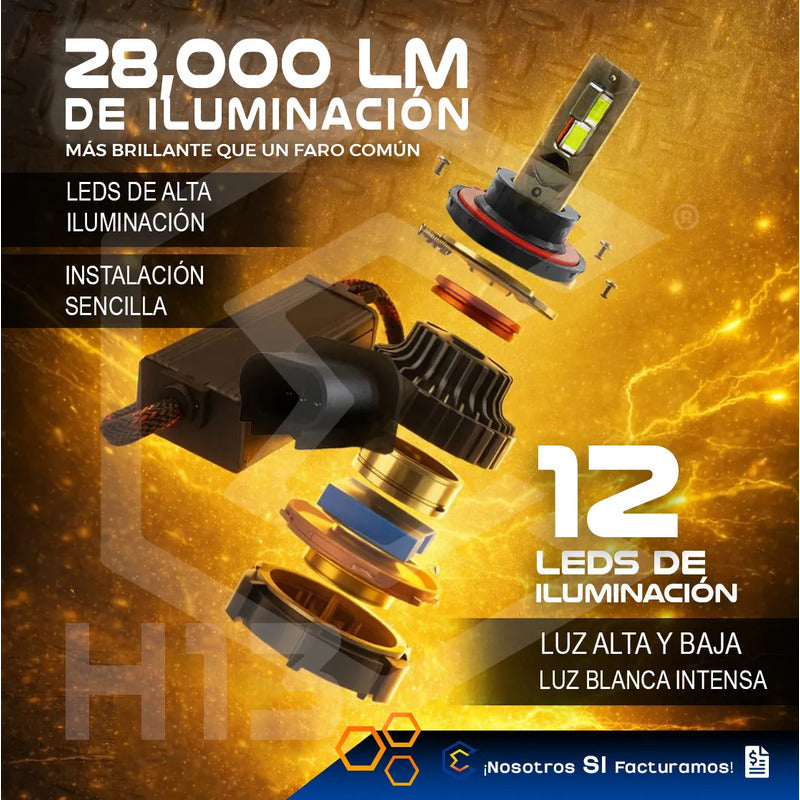 2focos Led H13 Canbus Ventilador Alta Baja 28000lm 78w 9-36v H13
