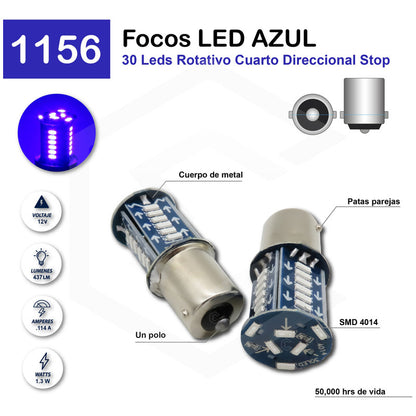 Par De Focos 1156 1157 30 Led Rotativo Estrobo Calaveras 12v