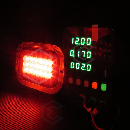 Par Plafón Calavera Rectangular 18led Bicel Cromo Gel 12-24v