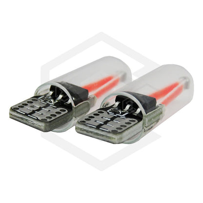 Par Focos De Pellizco Led Cob Vidrio Filamento Canbus T10 W5