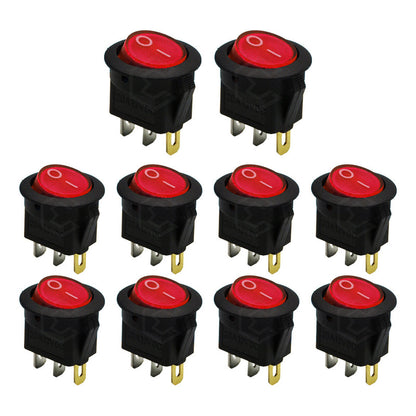 Switch Interruptor De Tecla Redondo 1 Paso Con Luz 10 Piezas