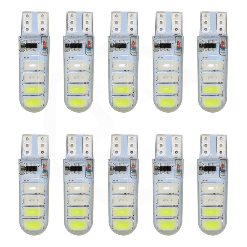 Kit 5 Pares Focos De Pellizco T10 8 Leds Estrobo En Codigo