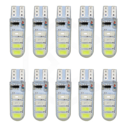Kit 5 Pares Focos De Pellizco T10 8 Leds Estrobo En Codigo