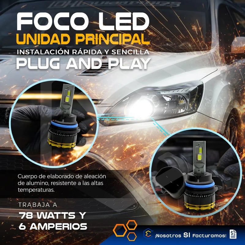 2 Focos Led 9004 Canbus Ventilador Alta Baja 28,000lm 9-36v 9004