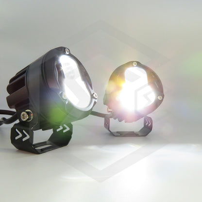 Faro Cuadrado O Redondo Lupa Bicolor 18,000lm 7 Led Uso Rudo