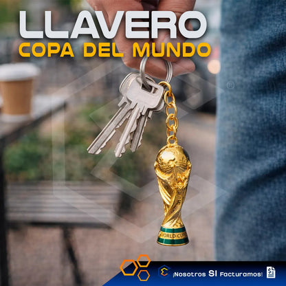 Set Llavero Trofeo Balón Dorado Futbol Copa Del Mundo 2026 Dorado