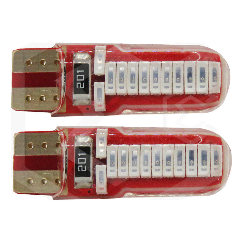 Par De Focos De Pellizco T10 W5w 24 Leds Canbus 12v Fijo