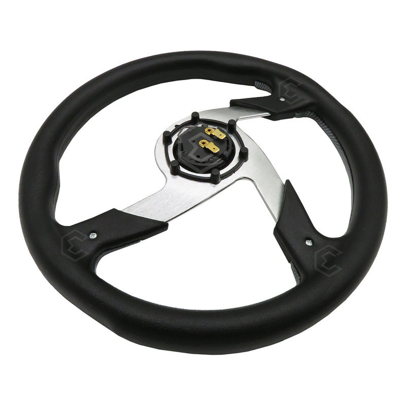 Volante Deportivo Universal Metal Fibra De Carbon Con Negro