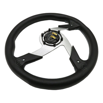 Volante Deportivo Universal Metal Fibra De Carbon Con Negro