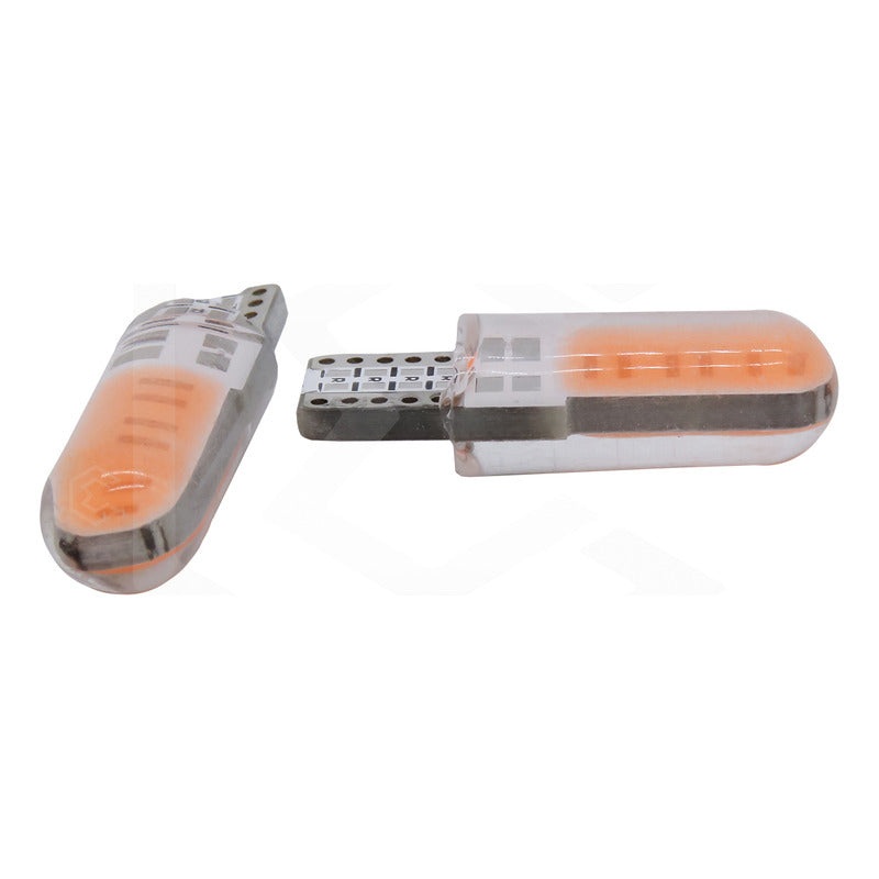 Kit De 10 Focos De Pellizco T10 12 Leds Cob Chip 80 Ma 12v