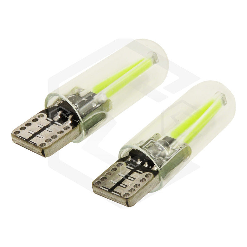 Par Focos De Pellizco Led Cob Vidrio Filamento Canbus T10 W5