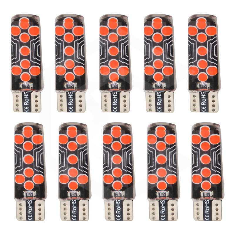 Kit De 10 Focos De Pellizco T10 18 Led Cob Gel Alta Potencia
