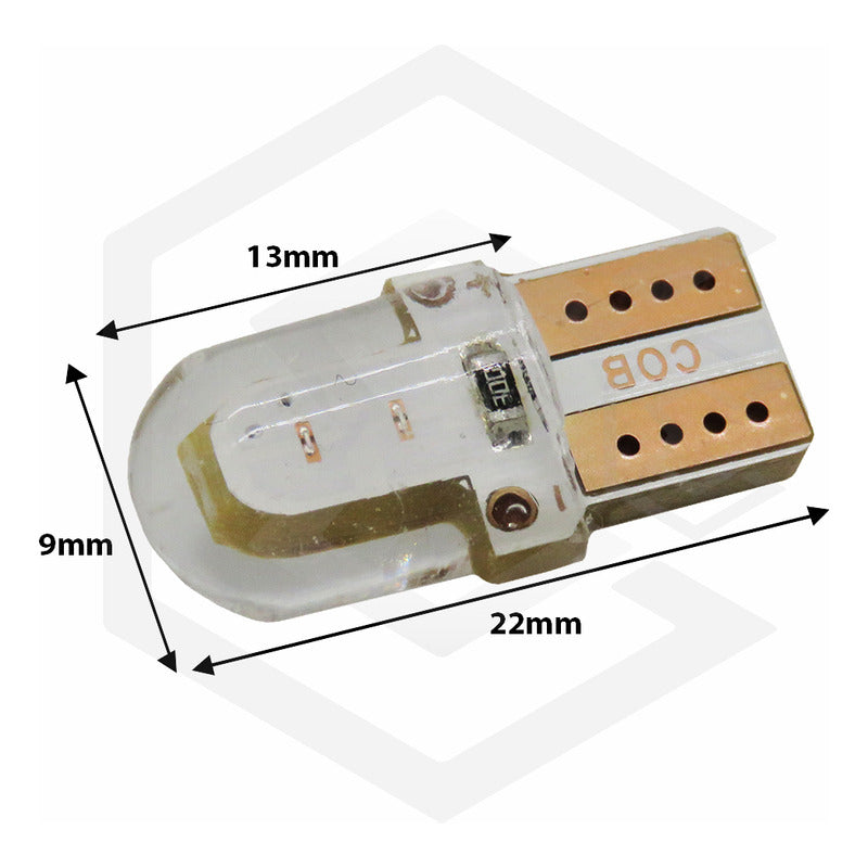 Kit 5 Pares  Focos Led Cob Pellizco T10 Silicon Auto Moto