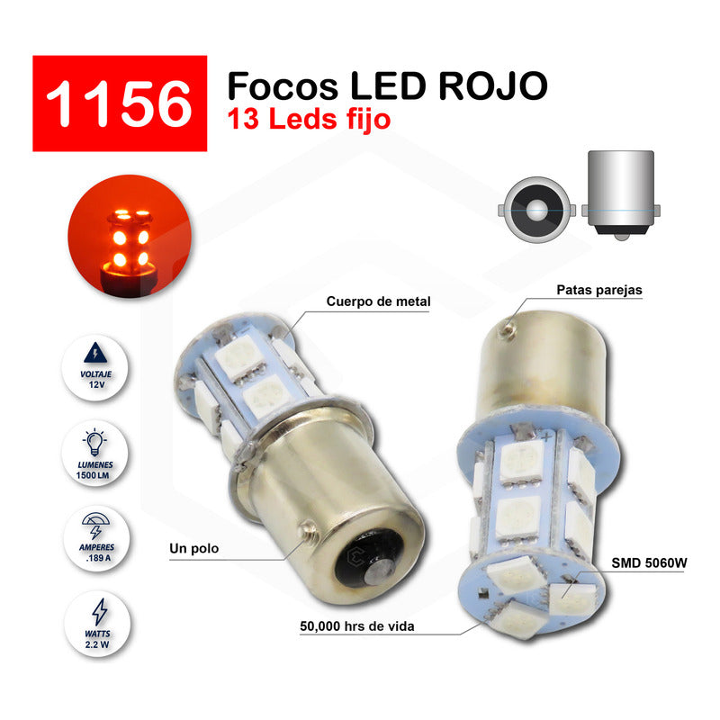 Par De Focos 13 Leds 1156 1 Polo Patas Parejas Función Fija