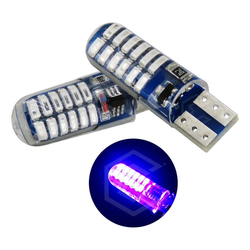 Par De Focos De Pellizco 24 Leds Smd T10 Gel Luz Estrobo 12v