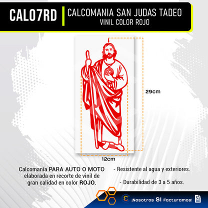 Calcomanía San Judas Tadeo Sticker Vinil Auto Moto 29cmx12cm