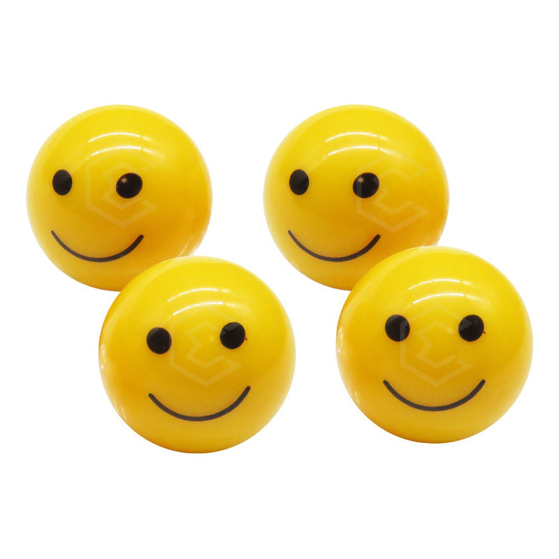 Kit 4 Tapones Cubre Pivote Válvula Emoji Caritas Auto Moto