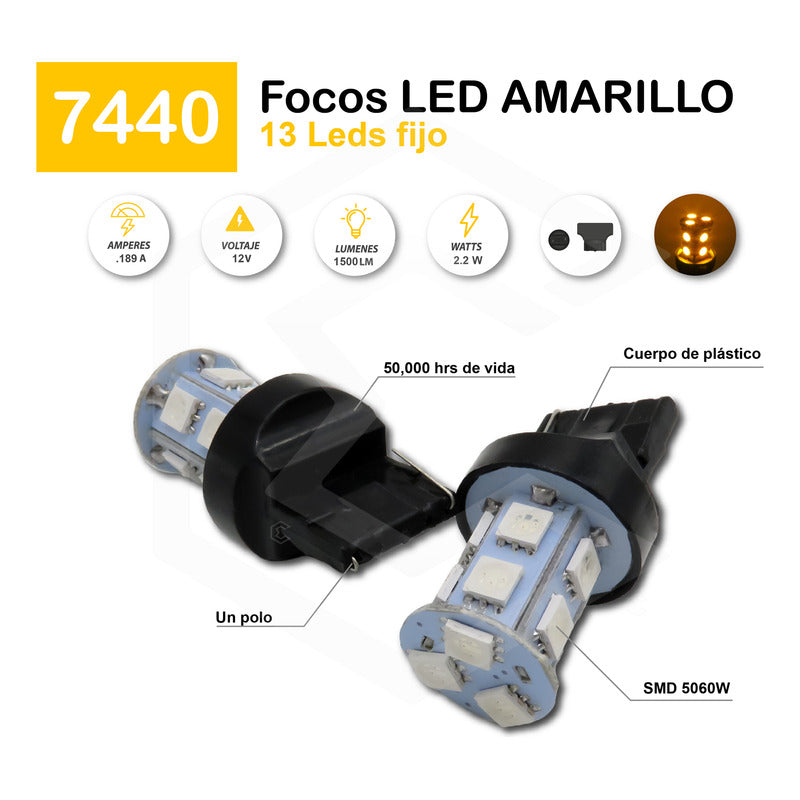 Par Focos 13 Leds 7440 Cuarto Direccional Función Fija 12v