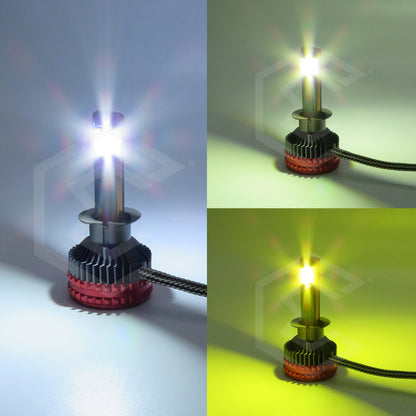 2 Focos H3 12 Leds Csp Bicolor Ventilador Alta Baja 14000lm H3