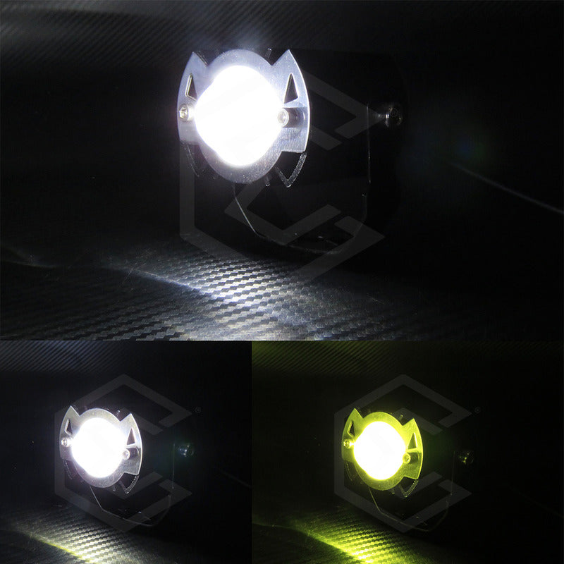 Par De Faros 6 Leds Con Lupa Bicolor 3 Funciones 11w 12-24v