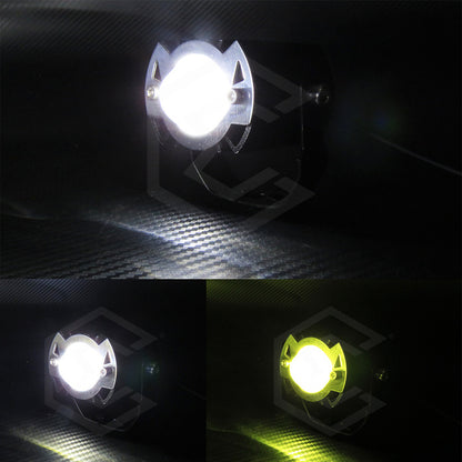 Par De Faros 6 Leds Con Lupa Bicolor 3 Funciones 11w 12-24v