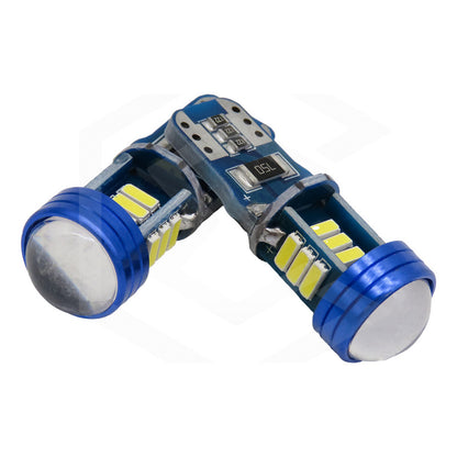 Kit 10 Focos De Pellizco T10 15 Led Canbus Con Lupa 4010 12v