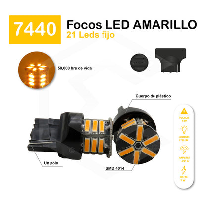 2 Focos 3157 1156 1157 7440 7443 1176 21 Leds Fijo Par Focos