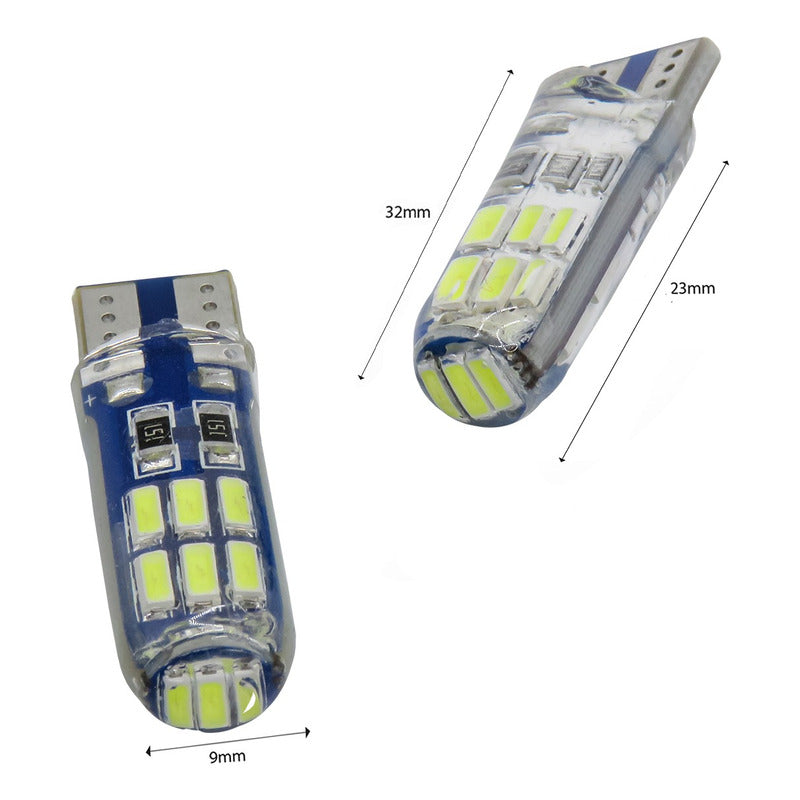 Kit De 10 Focos De Pellizco T10 15 Leds Encapsulado 3014 12v