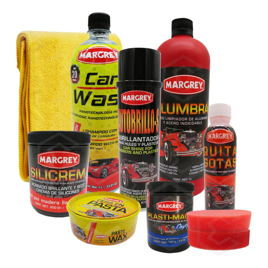 Kit Alumbra Shampoo Car Wash Silicrem Auto Brillo S Margrey