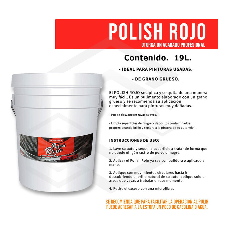Cubeta Polish 19lt Blanco,rojo,rosa Alto Brillo A Elegir