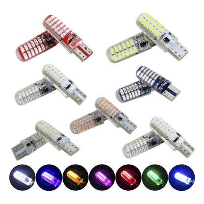 Kit 10 Focos De Pellizco 24 Leds Smd T10 Gel Luz Estrobo 12v