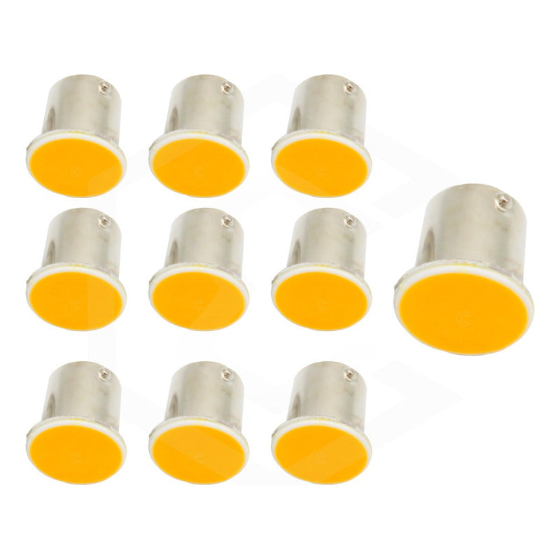 10 Focos 1156 1157 Led Cob Cuarto Stop Direccional Reversa