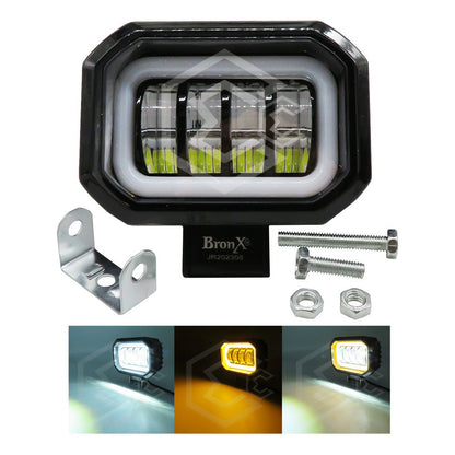 Par Faros Rectangular 4 Hiper Lupa Arillo Ángel Gel Estrobo