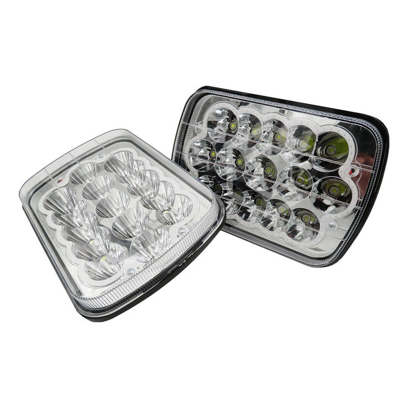 Par Unidad 5x7 108 Led Blanco Aro De Angel Alta/baja 12/24v