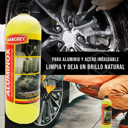 3 Abrillantador Para Aluminio Acero Margrey Aluminox 1 L Amarillo