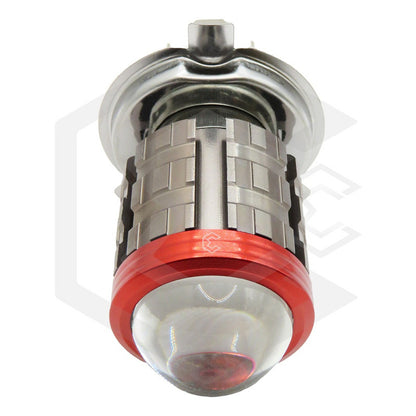 Foco Moto H4 Lupa Proyector Bicolor 6 Leds Csp 2 Funciones H4