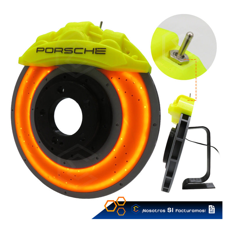 Lampara Led Disco Freno Porsche Caliper Decorativa 3d Petg