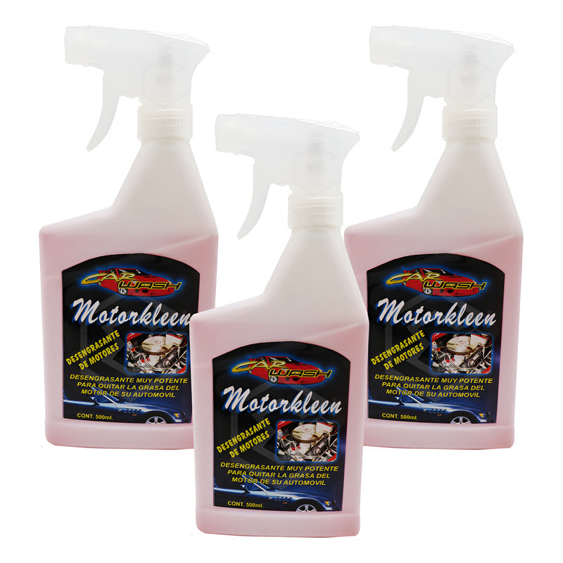 3 Desengrasante De Motor Y Limpiador Potente Car Wash 500ml