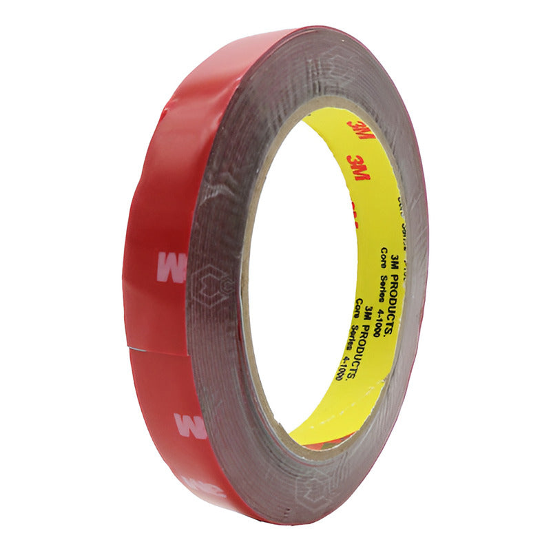 Rollo De Cinta Doble Cara Tipo 3m Pega Molduras 1.5cm X 5m Rojo Lisa