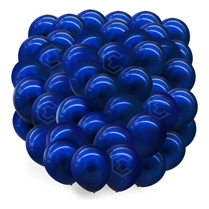 Bolsa 100 Globos Azul Noche Brillos #10 Fiestas Bodas Latex Azul