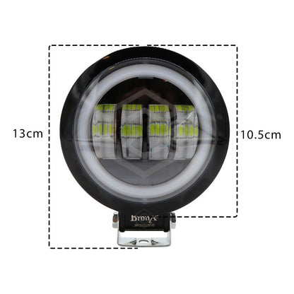 Par Faros Redondo 4 Hiper Lupa Ojo Ángel Gel Cob Estrobo