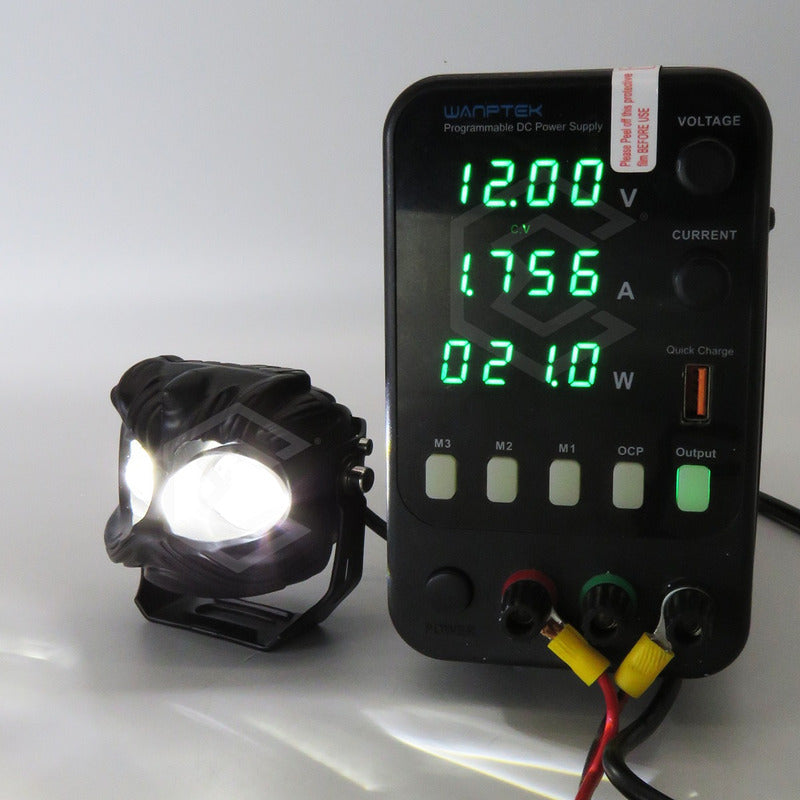 Par De Faros 12 Leds 2 Lupas Bicolor Fijo Estrobo 21w 9-60v
