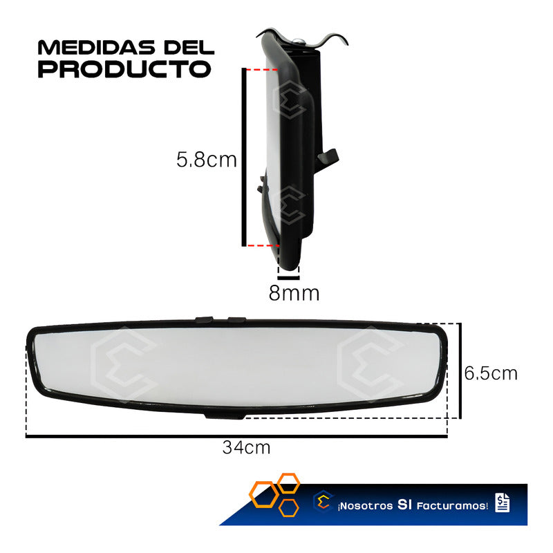 Espejo Panoramico Retrovisor Universal Chico 13'' PuLG 34cm