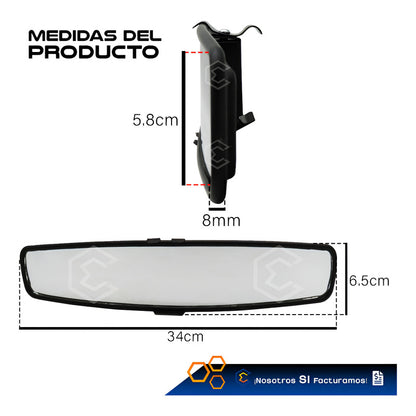 Espejo Panoramico Retrovisor Universal Chico 13'' PuLG 34cm
