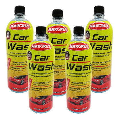 5 Shampoo Con Cera Para Auto Espumoso - Car Wash Margrey 1lt
