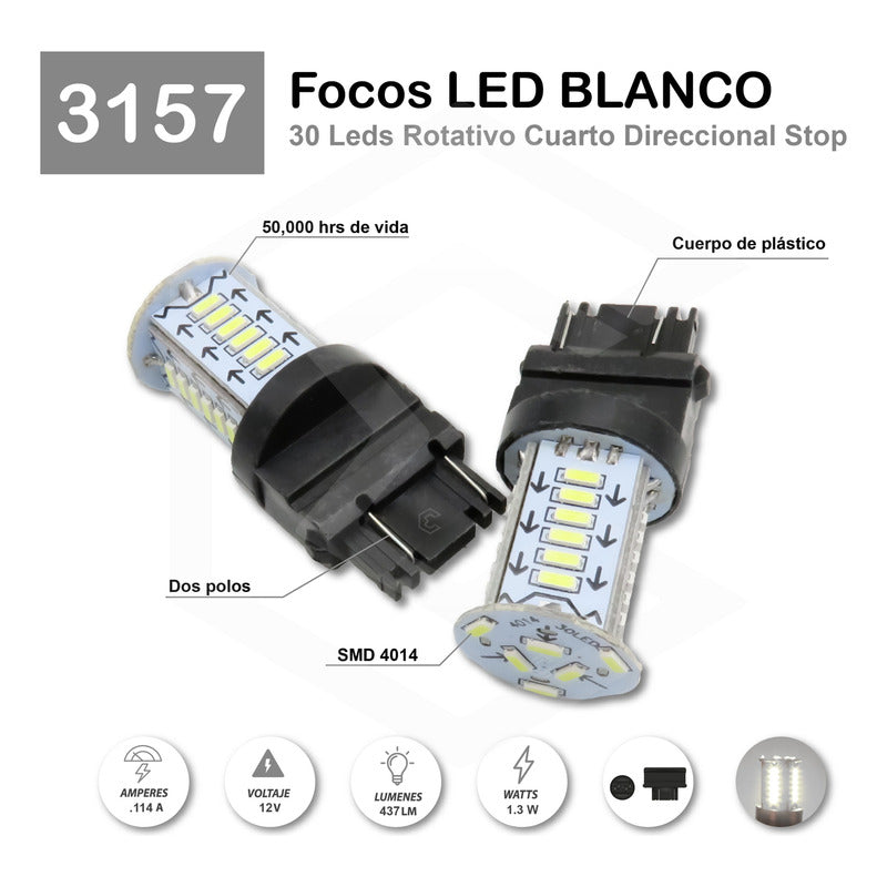 Par De Focos 1156 1157 30 Led Rotativo Estrobo Calaveras 12v