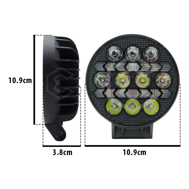 Par Faros 16 Leds 10 Lupas Bicolor 3 Funciones Flecha 12-24v