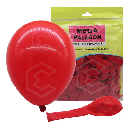 Bolsa 100 Globos Rojo Brillosos #10 Adorno Fiesta Boda Latex Rojo
