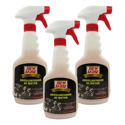 3 Abrillantador Para Motor New Shine Ultra Brillo Protector Rosa