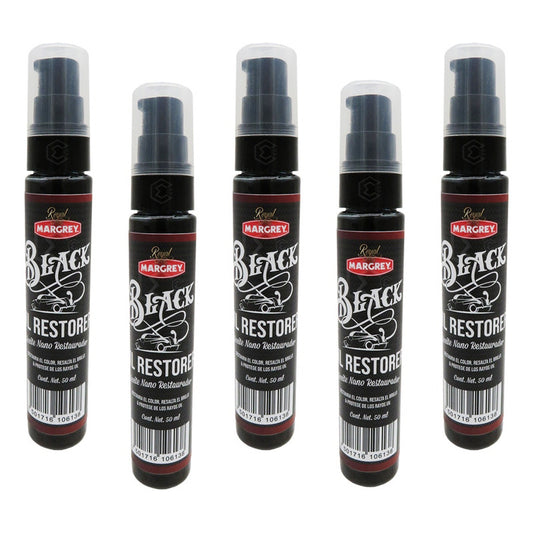 5 Restaurador De Plasticos Negros Oil Restorer 50ml Margrey